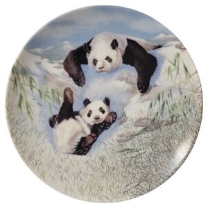 Vtg 1991 W.S. George A Frolic in the Snow 2nd Plate Panda Series Joyce Bridgett